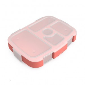 Coral Bentgo Tray with Transparent Cover Kids' Trays & Covers USA | 054938ZLH