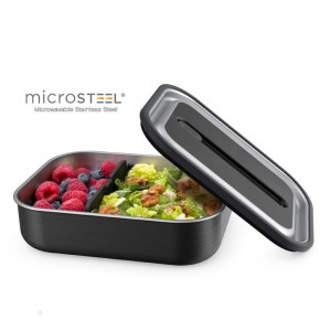 Dark Grey Black Bentgo MicroSteel Adults Lunch Box USA | 469130GYR