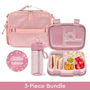 Pink Bentgo Glitter Kids' Lunch Set USA | 521734TJD