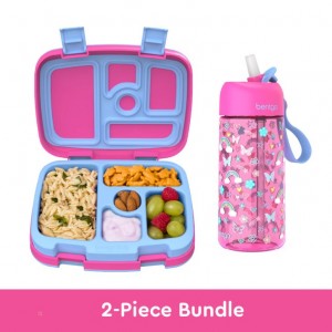 Rainbows & Butterflies Bentgo Prints Water Bottle & Kids' Lunch Box USA | 938764LMY