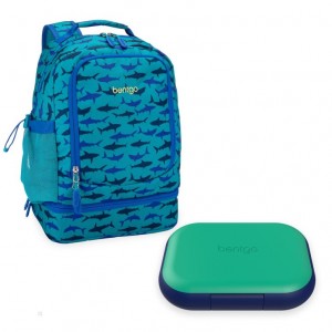 Sharks Bentgo Chill Lunch Box & Prints Kids' Backpack USA | 683425SRH