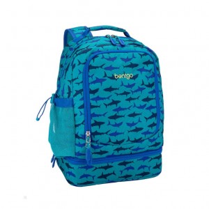 Sharks Bentgo Prints Lunch Bag Kids' 2-in-1 Backpack USA | 039651BFH