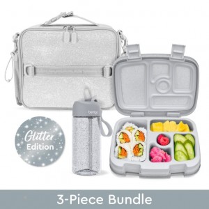 Silver Bentgo Glitter Kids' Lunch Set USA | 328679LTM