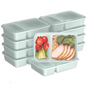 Silver Bentgo Prep 2-Compartment Adults Meal Prep Containers USA | 538604YXW