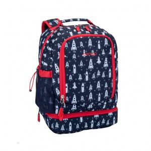 Space Rockets Bentgo Prints Lunch Bag Kids' 2-in-1 Backpack USA | 843519MAH