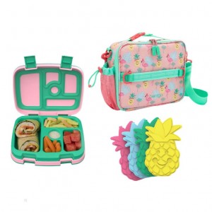 Tropical Bentgo Prints Lunch Box, Lunch Bag, & Ice Packs Kids' Lunch Set USA | 604397BHR