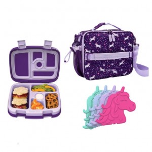 Unicorn Bentgo Prints Lunch Box, Lunch Bag, & Ice Packs Kids' Lunch Set USA | 790321MFO