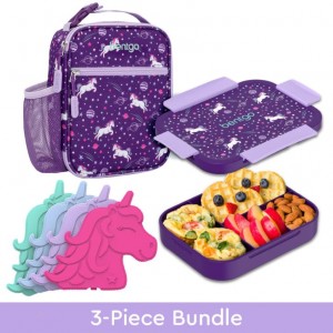 Unicorn Bentgo Snap & Go Lunch Box, Insulated Lunch Tote, & Ice Packs Kids' Lunch Set USA | 654187WSF