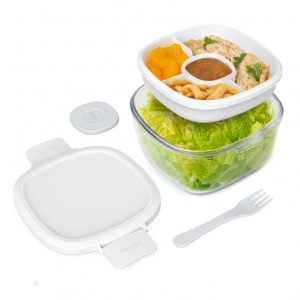 White Bentgo Glass Adults Salad Container USA | 259087PSQ