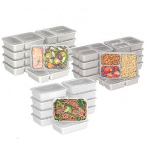 White Grey Bentgo Prep 60-Piece Meal Prep Kit Adults Meal Prep Containers USA | 351690VNL