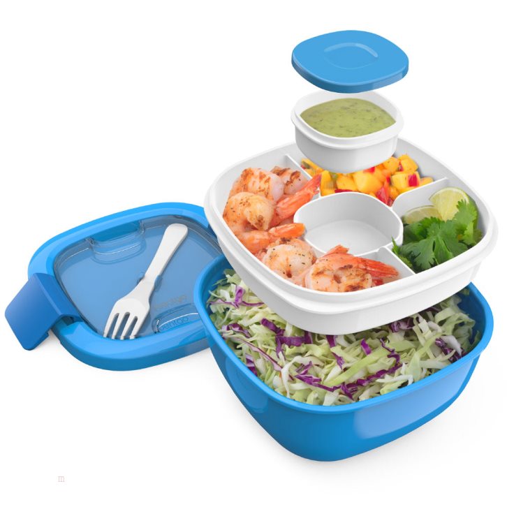 Blue Bentgo 2-Pack Adults Salad Container USA | 042361QUC