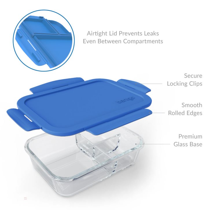 Blue Bentgo Glass Adults Lunch Container USA | 012734XIW