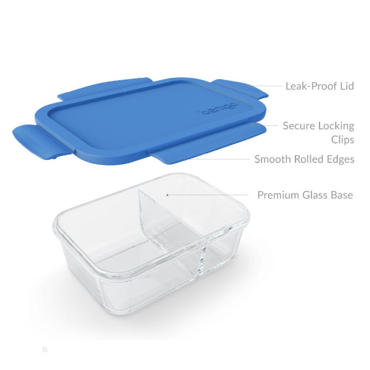 Blue Bentgo Glass Adults Snack Container USA | 798203NJI