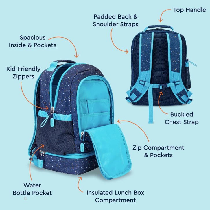 Blue Bentgo Lunch Bag Kids' 2-in-1 Backpack USA | 208657MVH