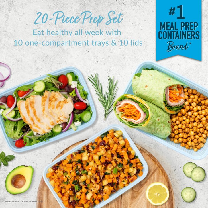 Blue Bentgo Prep 1-Compartment Adults Meal Prep Containers USA | 506871UTR