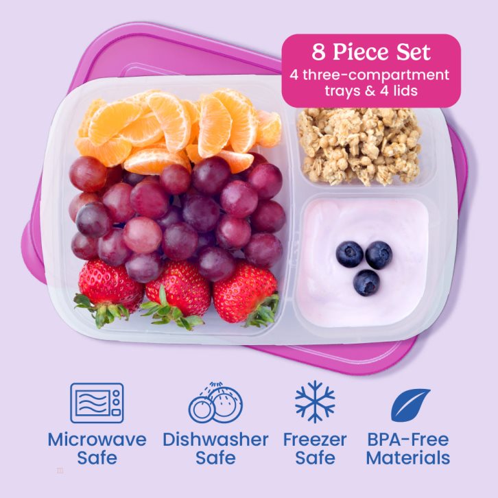 Brights Bentgo Easyboxes 3-Compartment 8-Piece Set Adults Food Containers USA | 654938PCL