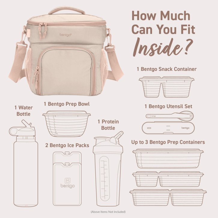 Brown Bentgo Prep Deluxe Multimeal Adults Lunch Bag USA | 382761VJO