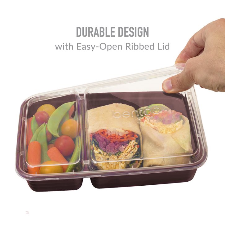 Burgundy Bentgo Prep 2-Compartment Adults Meal Prep Containers USA | 358742VRL