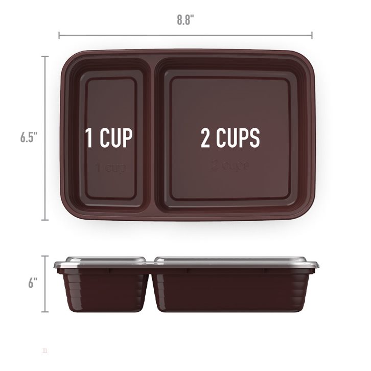 Burgundy Bentgo Prep 2-Compartment Adults Meal Prep Containers USA | 358742VRL