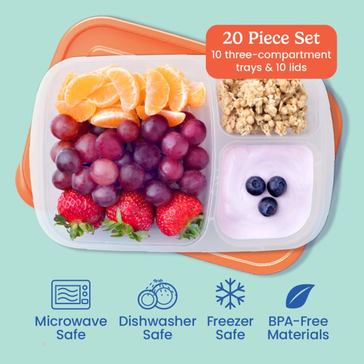 Classic Bentgo Easyboxes 3-Compartment 20-Piece Set Adults Food Containers USA | 805423BLT