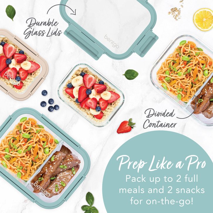 Coastal Beach Bentgo Glass Leak-Proof Meal Prep Set (8pc) Adults Meal Prep Containers USA | 564139MLP