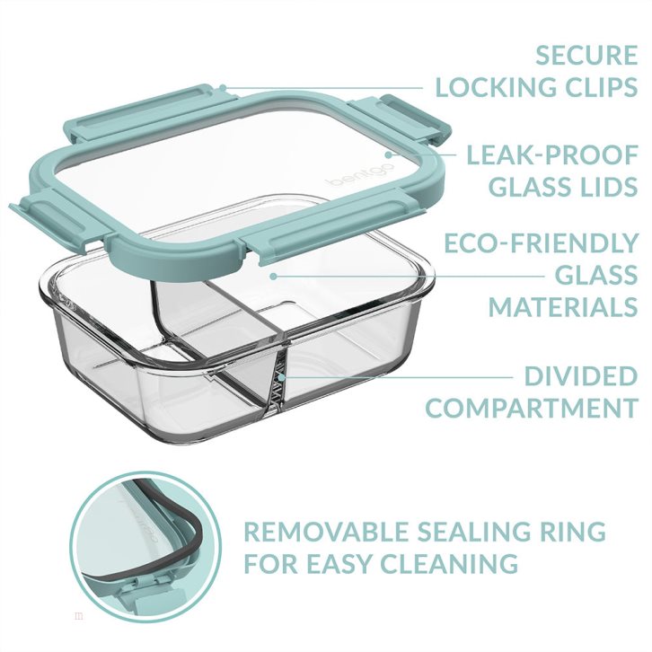 Coastal Beach Bentgo Glass Leak-Proof Meal Prep Set (8pc) Adults Meal Prep Containers USA | 564139MLP