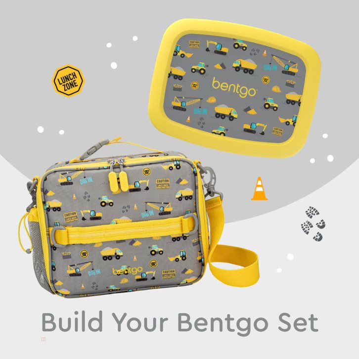 Construction Trucks Bentgo Prints Kids' Lunch Bag USA | 619470ZET