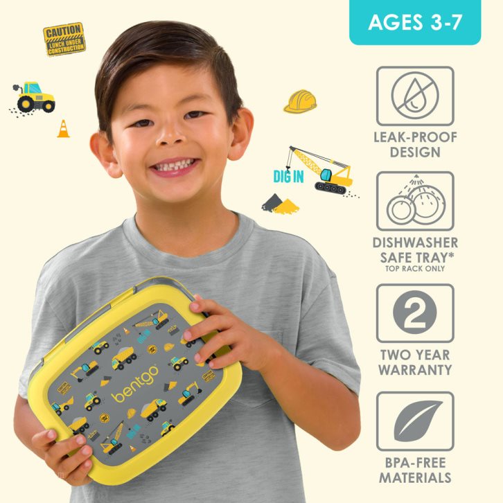 Construction Trucks Bentgo Prints Kids' Lunch Box USA | 284306GOD