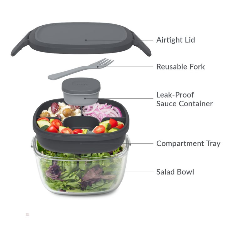 Dark Grey Bentgo Glass Adults Salad Container USA | 341890DSN