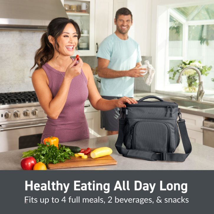 Dark Grey Bentgo Prep Deluxe Multimeal Adults Lunch Bag USA | 736952DGA