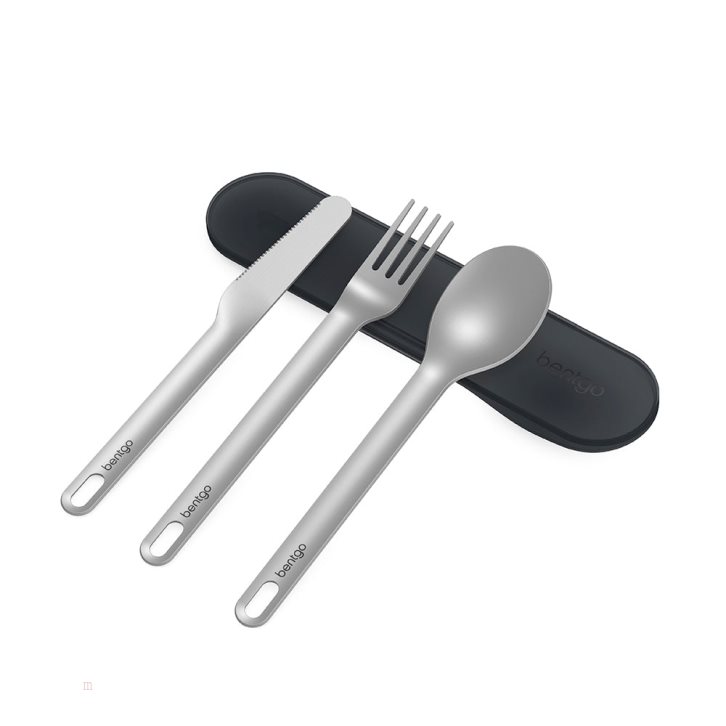 Dark Grey Bentgo Stainless Steel Travel Utensil Set Adults Utensils USA | 957046FBY