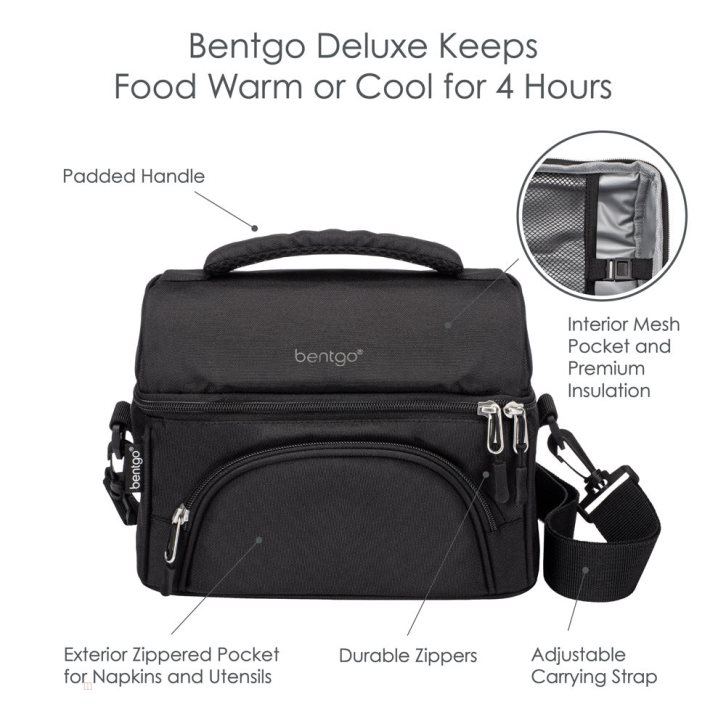 Dark Grey Black Bentgo Deluxe Adults Lunch Bag USA | 213785YGN