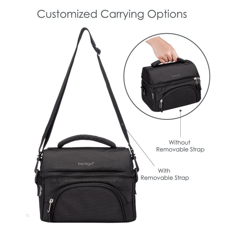 Dark Grey Black Bentgo Deluxe Adults Lunch Bag USA | 213785YGN