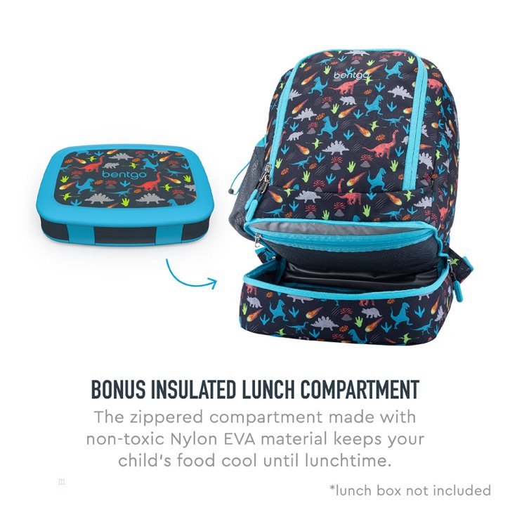 Dinosaur Bentgo Prints Lunch Bag Kids' 2-in-1 Backpack USA | 109254EAC