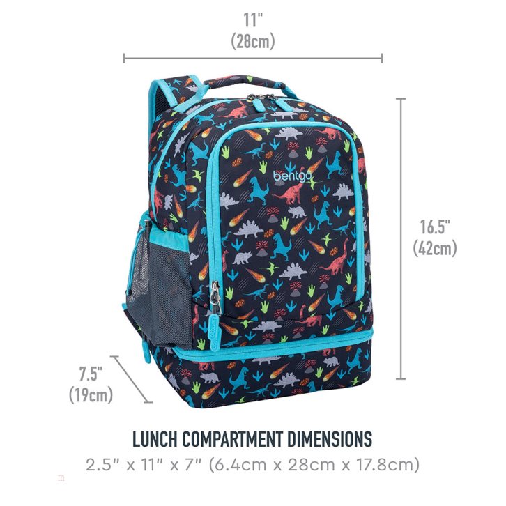 Dinosaur Bentgo Prints Lunch Bag Kids' 2-in-1 Backpack USA | 109254EAC