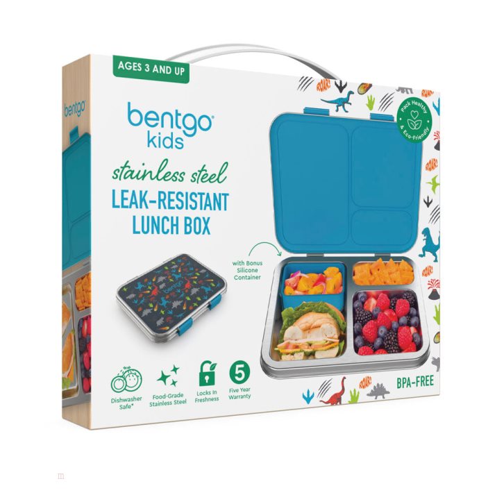 Dinosaur Bentgo Prints Lunch Box Kids' Stainless Steel USA | 692475NJD