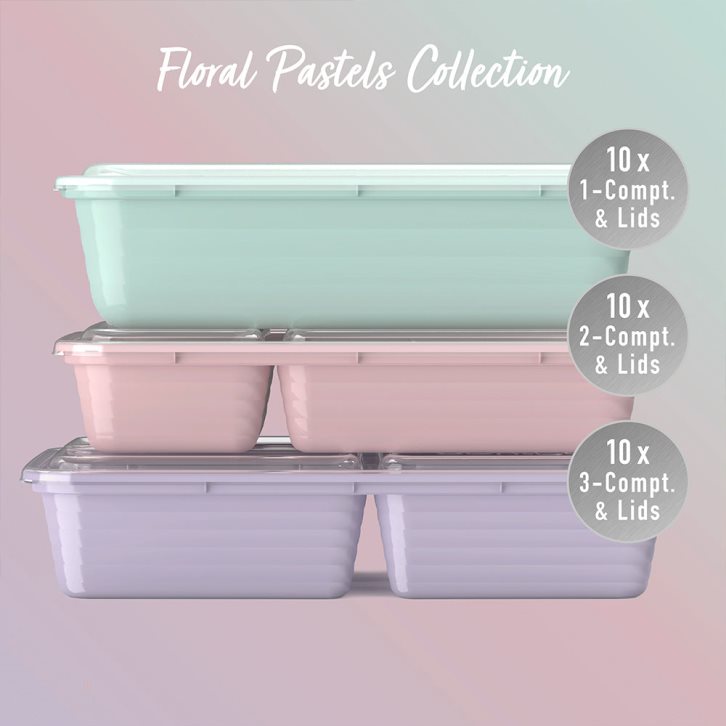 Floral Pastels Bentgo Prep 60-Piece Meal Prep Kit Adults Meal Prep Containers USA | 178563VCO