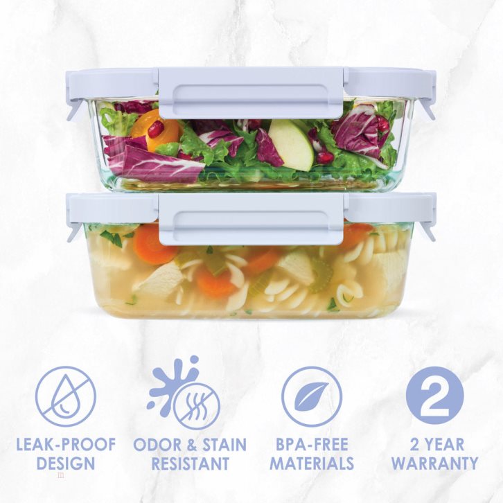 Frost/Periwinkle Bentgo Glass Leak-Proof Set (4pc) Adults Food Storage USA | 561483SZO