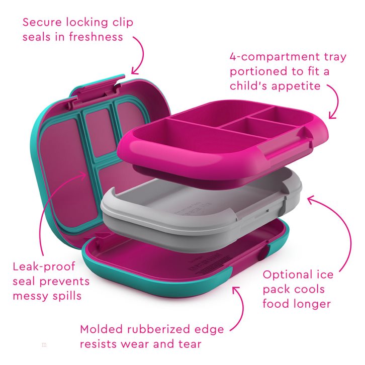 Fuchsia / Turquoise Bentgo Chill Lunch Kids' Snack Box USA | 325497YLV