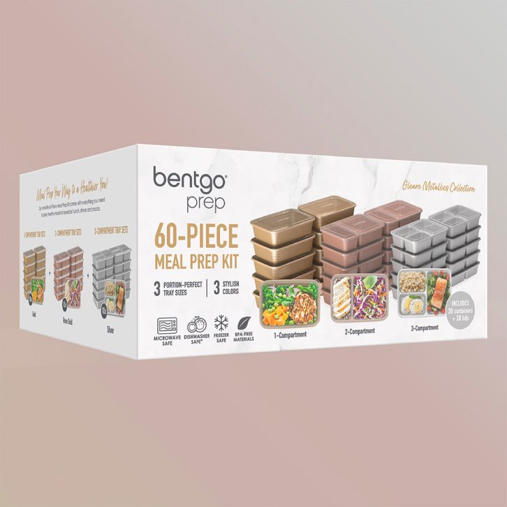 Gleam Metallics Bentgo Prep 60-Piece Meal Prep Kit Adults Meal Prep Containers USA | 306591NPF