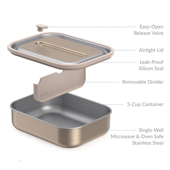 Gold Bentgo MicroSteel Adults Lunch Box USA | 792015ADE