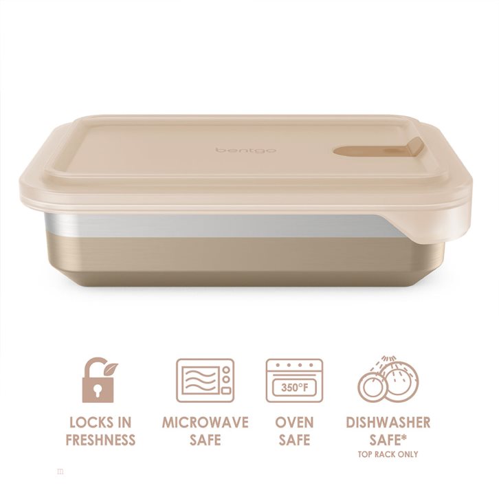 Gold Bentgo MicroSteel Heat & Eat Container Adults Lunch Box USA | 741953VDA