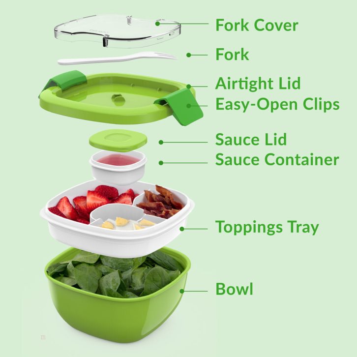 Green Bentgo 2-Pack Adults Salad Container USA | 173920DXW