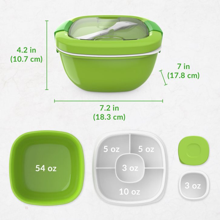 Green Bentgo 2-Pack Adults Salad Container USA | 173920DXW