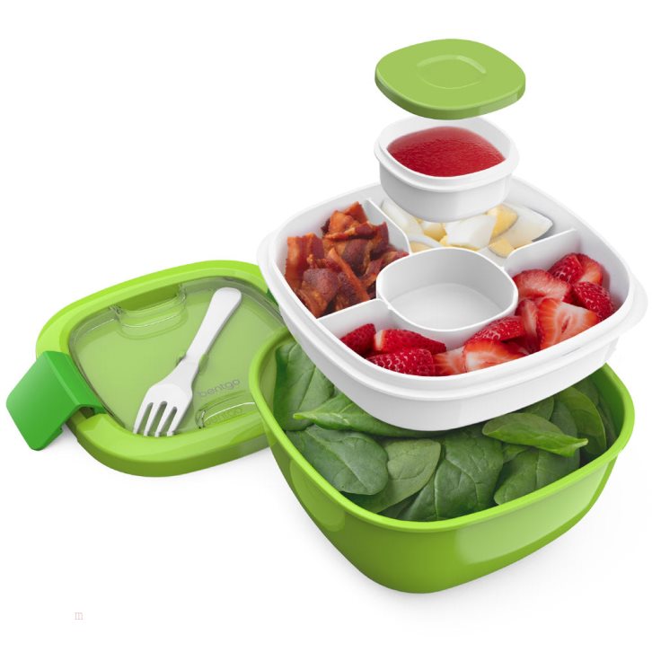 Green Bentgo 2-Pack Adults Salad Container USA | 173920DXW