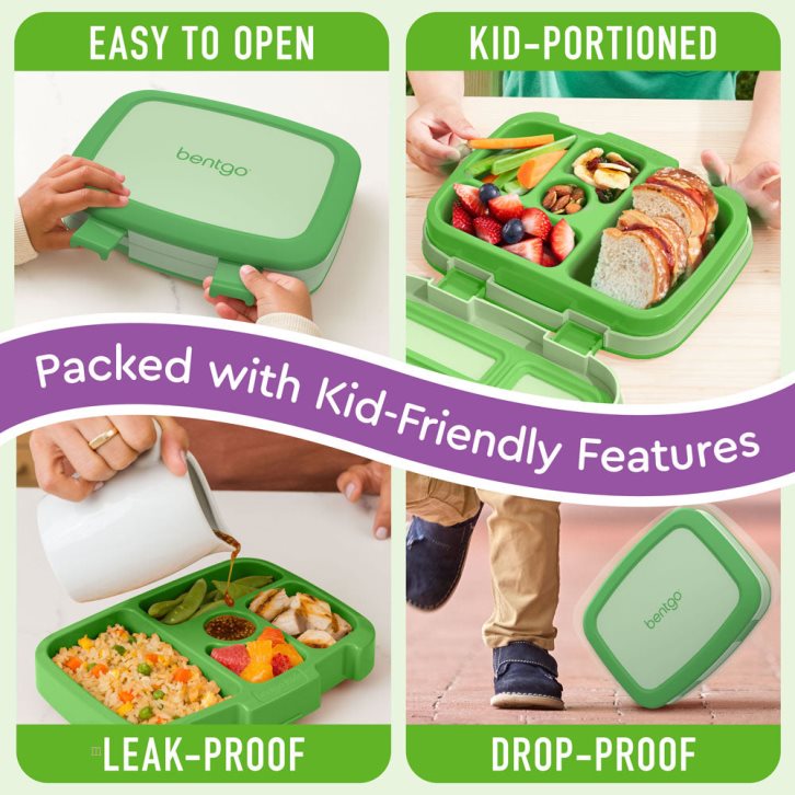 Green Bentgo 2-Pack Kids' Lunch Box USA | 603817DXB