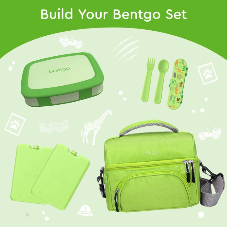 Green Bentgo 2-Pack Kids' Lunch Box USA | 603817DXB