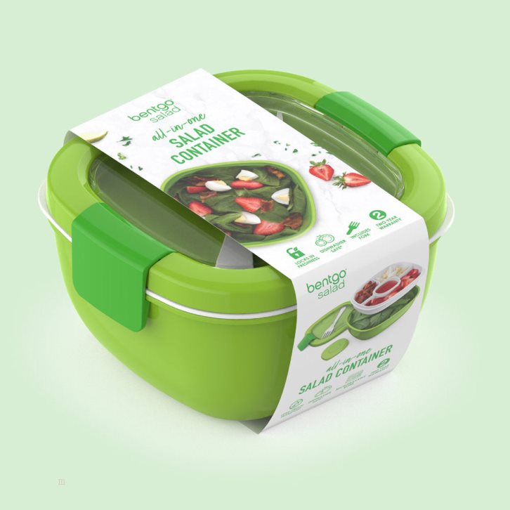 Green Bentgo All-in-One Adults Salad Container USA | 968032ARY