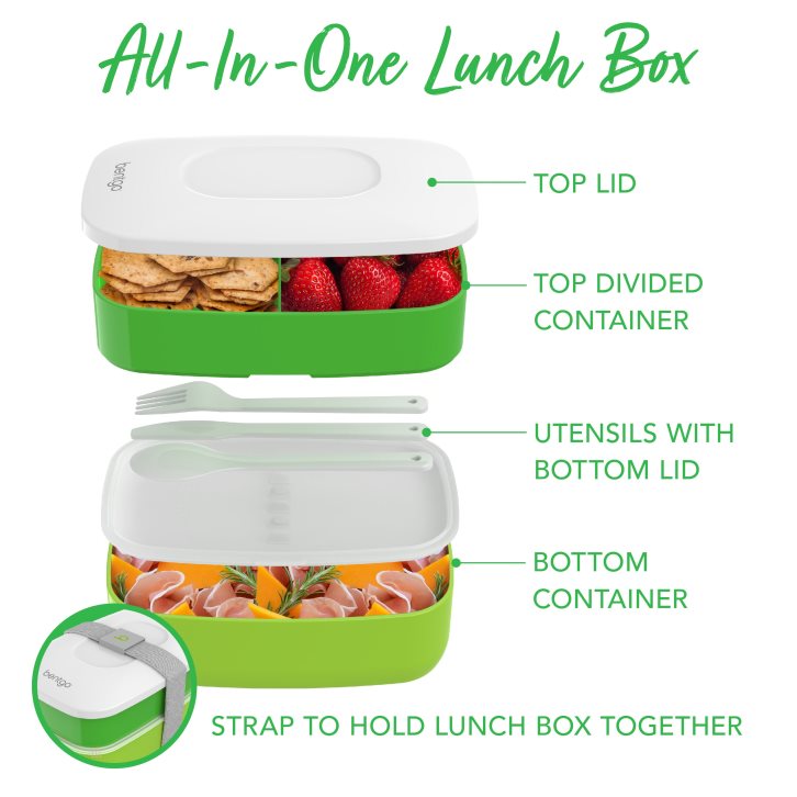 Green Bentgo Classic (2-Pack) Adults Lunch Box USA | 084627MBY