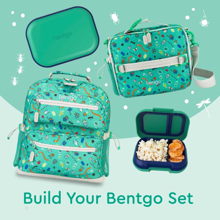 Green / Navy Bentgo Chill (2-Pack) Kids' Lunch Box USA | 932671BEI